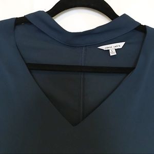 4/25 Naked Zebra choker vneck dress